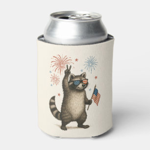 Rafraîchisseur Pour Canette Feral Mais Fireworks Gratuit Feral Raccoon 4 juill