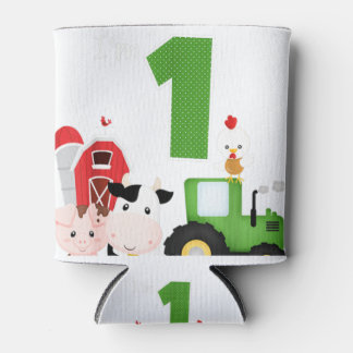 Rafraîchisseur Pour Canette Ferme Barnyard Animaux Tracteur 1er anniversaire 1