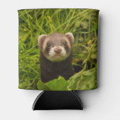 Rafraîchisseur Pour Canette Ferret Brown mignon dans l'herbe photo (Devant)