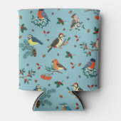 Rafraîchisseur Pour Canette Festif Oiseaux d'hiver Motif de Noël (Devant)