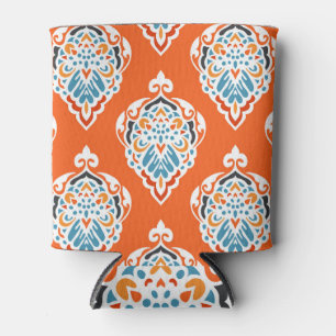 Rafraîchisseur Pour Canette Festive damassé vintage motif, design élégant.
