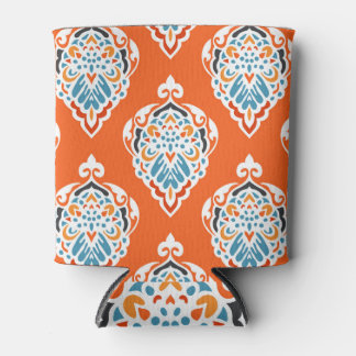 Rafraîchisseur Pour Canette Festive damassé vintage motif, design élégant.