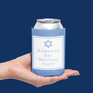 Rafraîchisseur Pour Canette Fête bat mitzvah lumière étoile bleue de David