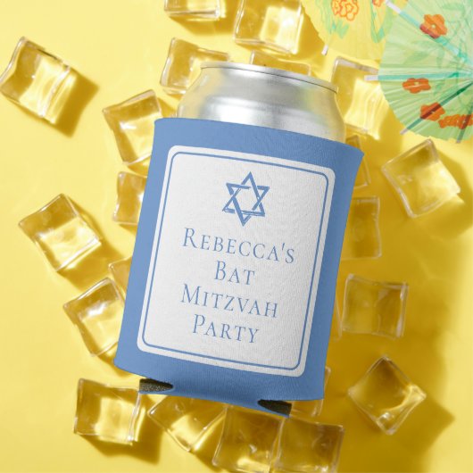 Rafraîchisseur Pour Canette Fête bat mitzvah lumière étoile bleue de David (Été in situ)