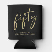 Rafraîchisseur Pour Canette Fête d'anniversaire de 50 ans Chic Script (Dos)