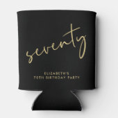 Rafraîchisseur Pour Canette Fête d'anniversaire de 70 ans Chic Script (Dos)