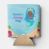 Rafraîchisseur Pour Canette Fête d'anniversaire des filles de sirènes afro-amé (Dos)