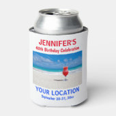 Rafraîchisseur Pour Canette Fête d'anniversaire Filles Tropical Beach Trip (Can devant)