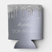 Rafraîchisseur Pour Canette Fête d'anniversaire parties scintillant argent 50 (Dos)