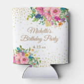 Rafraîchisseur Pour Canette Fête d'anniversaire rose bleu jaune (Dos)