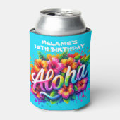 Rafraîchisseur Pour Canette Fête d'anniversaire tropicale Fun Aloha (Can devant)