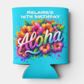 Rafraîchisseur Pour Canette Fête d'anniversaire tropicale Fun Aloha (Dos)