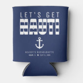 Rafraîchisseur Pour Canette Fête de Bachelorette Bleu Nauti (Devant)