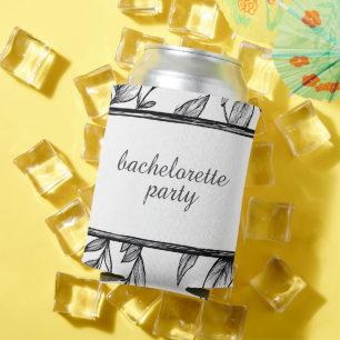 Rafraîchisseur Pour Canette Fête de Bachelorette Fleurie Vintage Noir