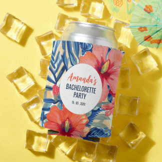 Rafraîchisseur Pour Canette Fête de demoiselle d'honneur tropicale Motif de fl