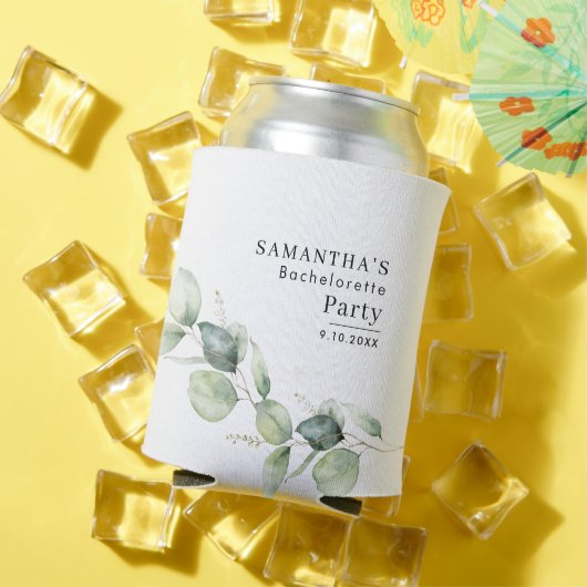 Rafraîchisseur Pour Canette Fête de Fiançailles au Eucalyptus Aquarelle (Été in situ)