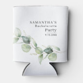 Rafraîchisseur Pour Canette Fête de Fiançailles au Eucalyptus Aquarelle (Devant)