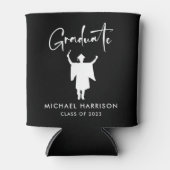 Rafraîchisseur Pour Canette Fête de graduation de script moderne noir (Devant)