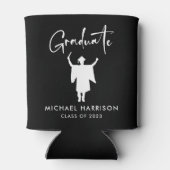 Rafraîchisseur Pour Canette Fête de graduation de script moderne noir (Dos)