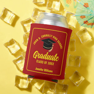 Rafraîchisseur Pour Canette Fête de graduation personnalisée rouge jaune