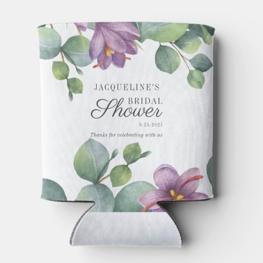 Rafraîchisseur Pour Canette Fête de mariage Floral Eucalyptus Aquarelle Écritu (Dos)