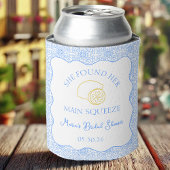 Rafraîchisseur Pour Canette Fête de mariage Main Squeeze Carreau Bleu Citron