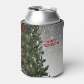 Rafraîchisseur Pour Canette Fête de Noël Arbre vert Rouge Argent Flèches (Can devant)