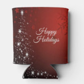 Rafraîchisseur Pour Canette Fête de Noël Etoiles blanches Arbre Red Feux de ne (Dos)