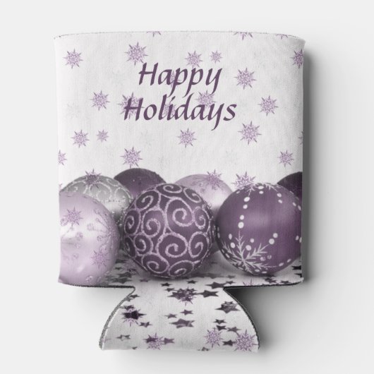 Rafraîchisseur Pour Canette Fête de Noël Pink violet ornements Snowflakes (Dos)