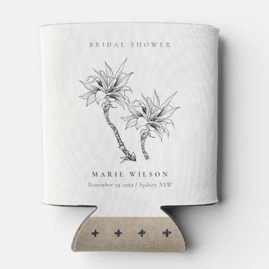 Rafraîchisseur Pour Canette Fête des mariées de croquis noir blanc pour palmes (Dos)