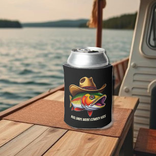 Rafraîchisseur Pour Canette Fête des pères Drôle Poisson Porté un Casquette Co