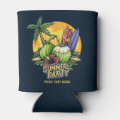 Rafraîchisseur Pour Canette Fête d'été Tropical Texte Personnalisé (Dos)