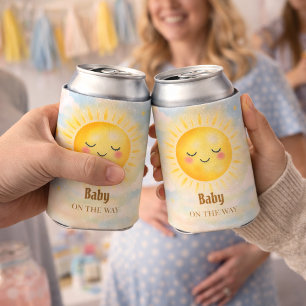 Rafraîchisseur Pour Canette Fête élégante de Baby Shower au soleil jaune
