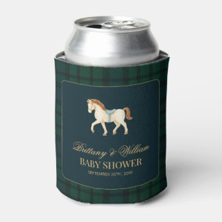 Rafraîchisseur Pour Canette Fête Prénatale de Cheval à Carreaux Tartan Rustiqu