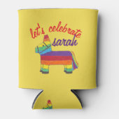 Rafraîchisseur Pour Canette Fêtons la fête de Piñata à l'Âne arc-en-ciel (Devant)