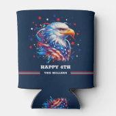 Rafraîchisseur Pour Canette Feu D'Aigle Patriotique Sur Bleu Marine (Dos)