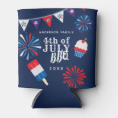 Rafraîchisseur Pour Canette Feu d'artifice 4 juillet BBQ (Devant)