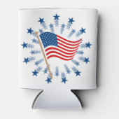 Rafraîchisseur Pour Canette Feu d'artifice Drapeau Américain 4 juillet (Devant)
