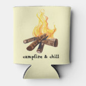 Rafraîchisseur Pour Canette Feu de camp & Chill Camping Bonfire Aquarelle (Devant)