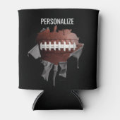 Rafraîchisseur Pour Canette Feu de Football Noir Can Cooler (Devant)
