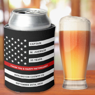 Rafraîchisseur Pour Canette Feu de retraite de pompier Mince ligne rouge