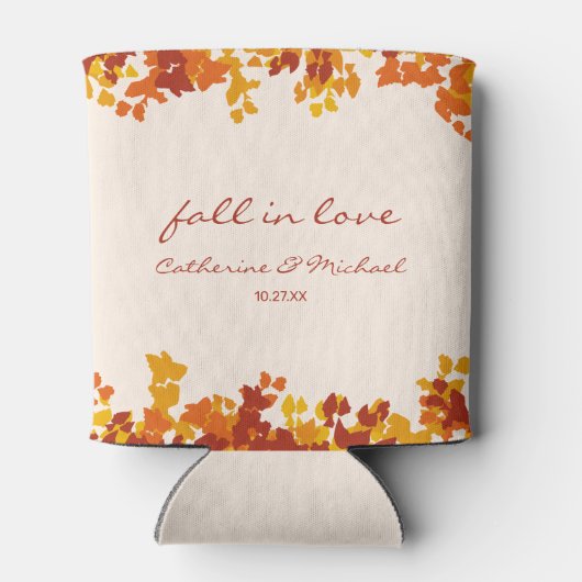 Rafraîchisseur Pour Canette Feuille d'érable Orange et Terracotta Mariage d'au (Dos)