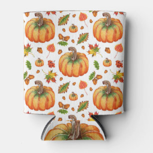 Rafraîchisseur Pour Canette Feuilles d'automne, glands : motif d'aquarelle.