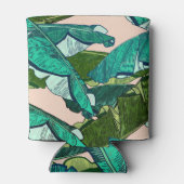 Rafraîchisseur Pour Canette Feuilles de bananes : Motif Tropical sans joint. (Dos)