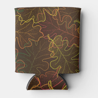 Rafraîchisseur Pour Canette Feuilles de chêne transparent, Motif d'automne.