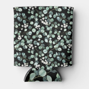Rafraîchisseur Pour Canette Feuilles de l'Eucalyptus : Motif de fleurs blanche