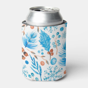 Rafraîchisseur Pour Canette Feuilles et baies d'hiver modernes