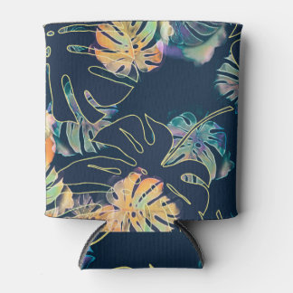 Rafraîchisseur Pour Canette Feuilles exotiques peints à la main : motif sans c