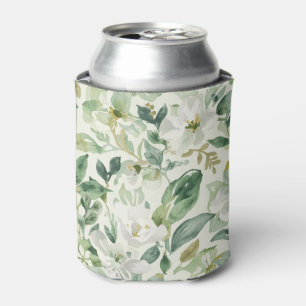 Rafraîchisseur Pour Canette Feuilles Florales Aquarelle Verte Botanique Nature