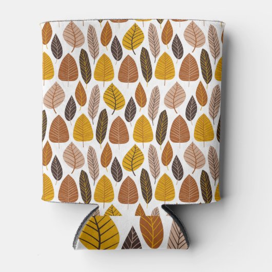 Rafraîchisseur Pour Canette Feuilles naturels : Motif neutre sans joint. (Devant)